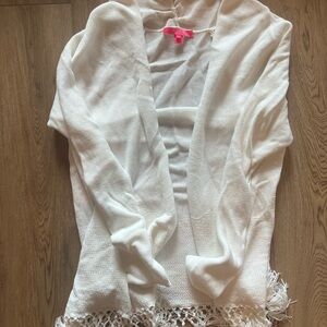 White Fringe Cardigan